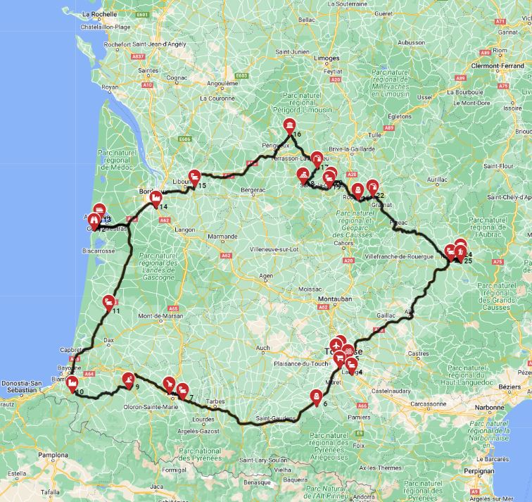 Toulouse Round trip  -  Odyssey from Rome to Toulouse